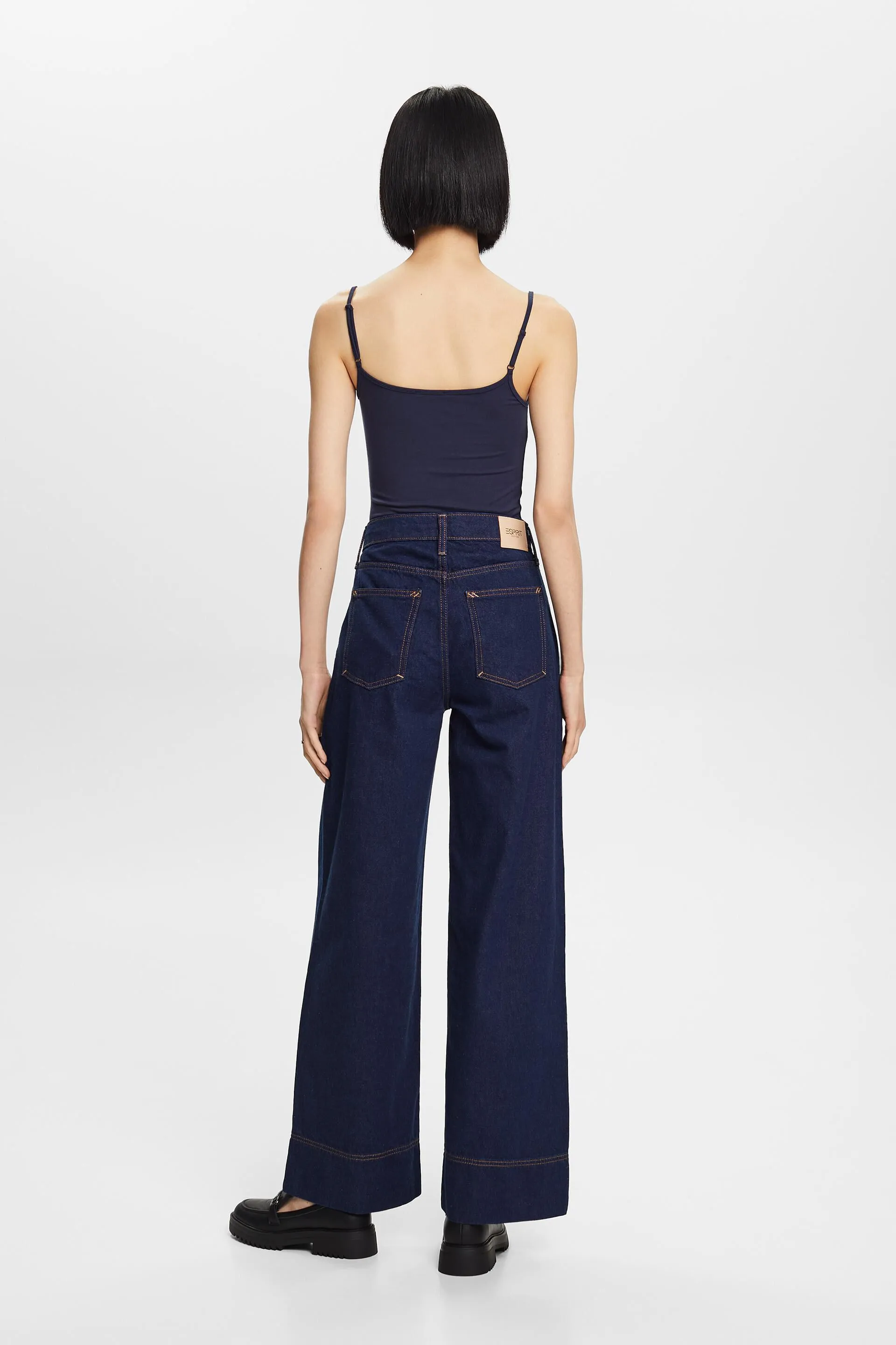 Jeans wide leg de estilo retro, 100 % algodón