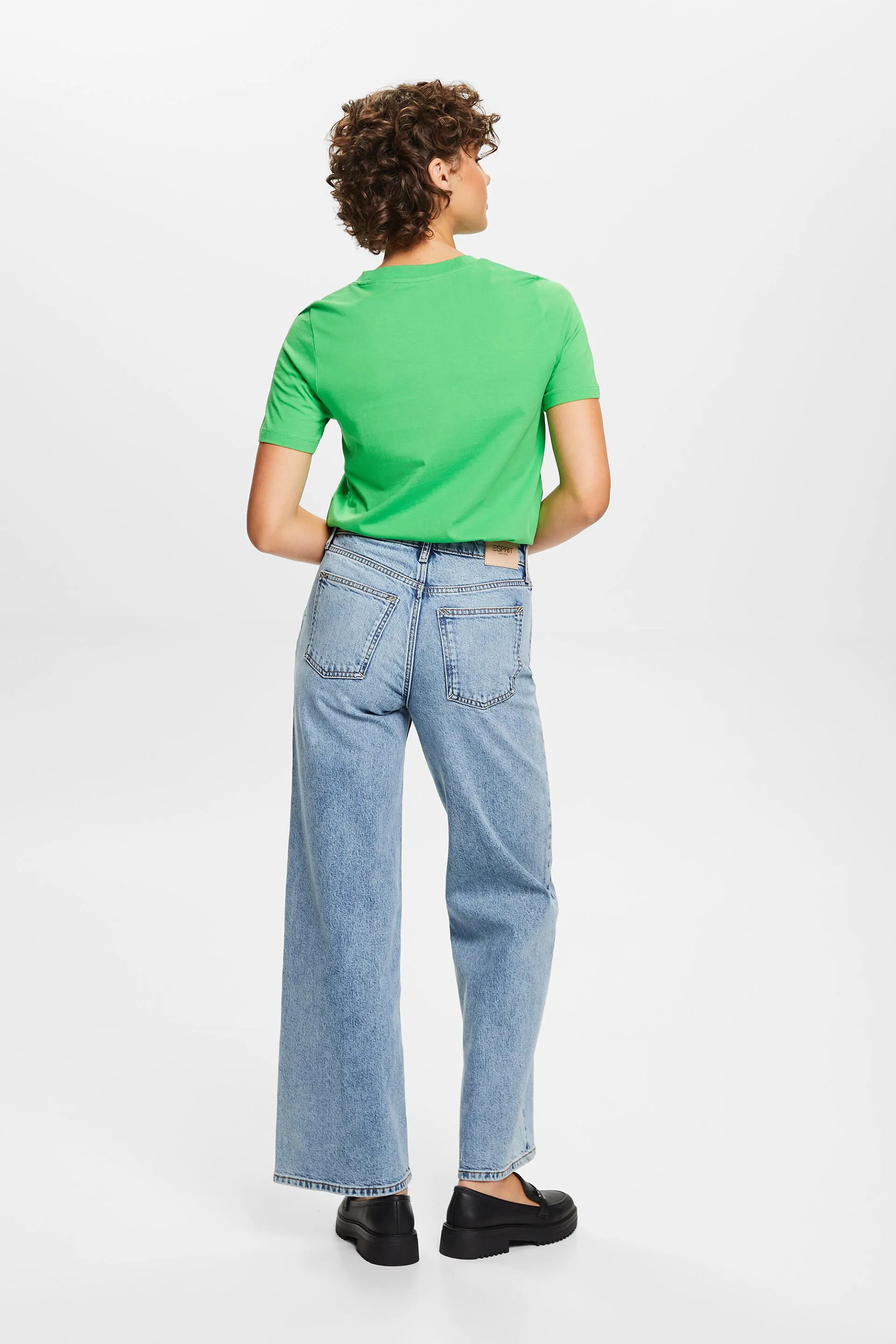 Jeans wide leg de estilo retro