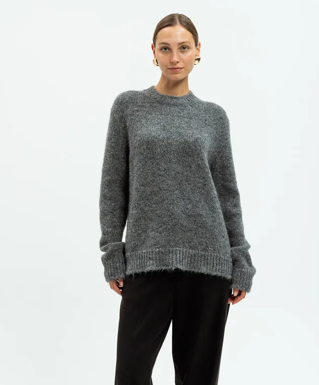 Jil Sander Gray alpaca and wool sweater