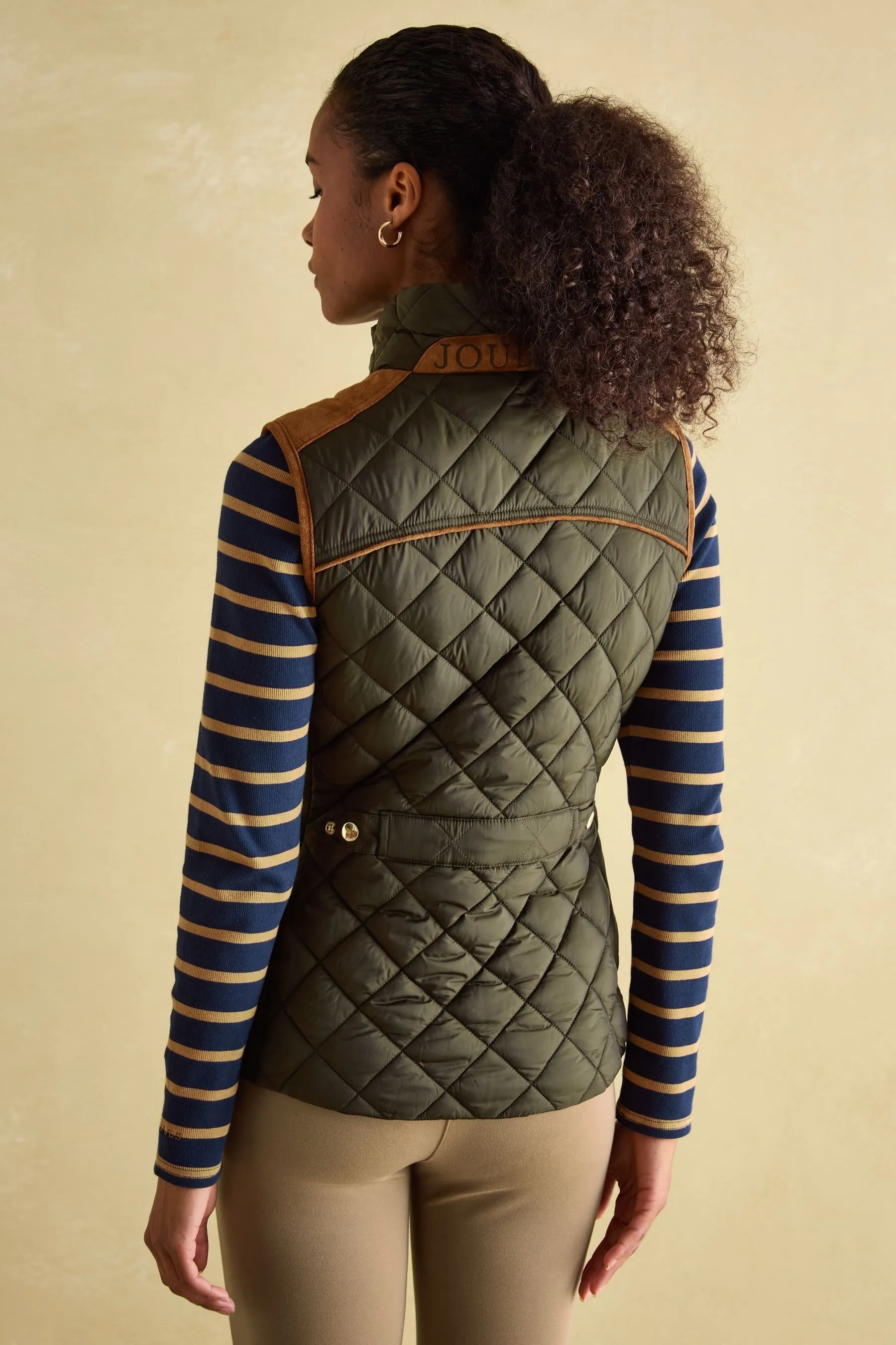 Joules Braemar Luxe Showerproof Diamond Quilted Gilet