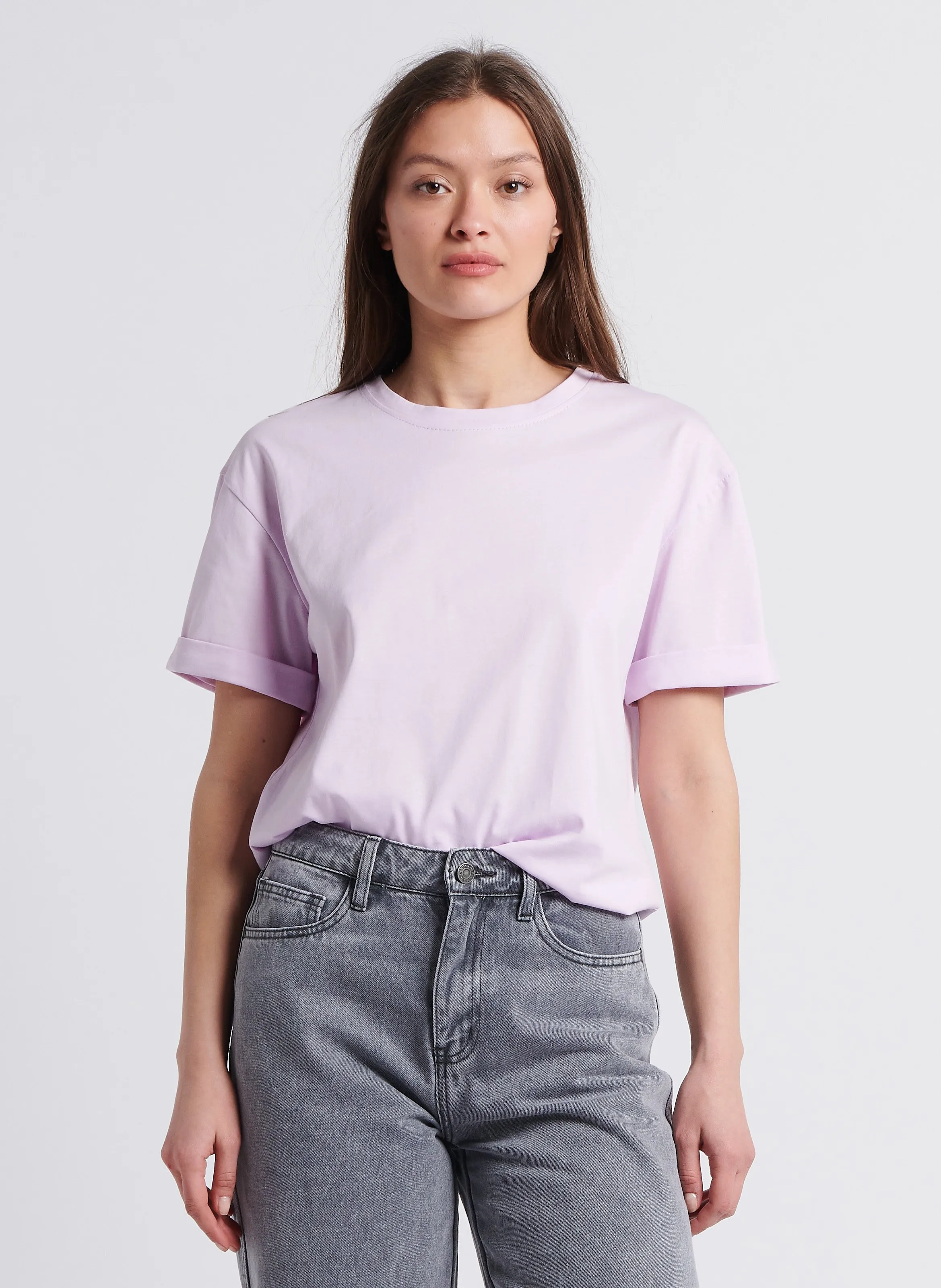 KARL MARC JOHN ADELLE  CAMISETA RECTA DE ALGODóN CON CUELLO REDONDO EN VIOLETA