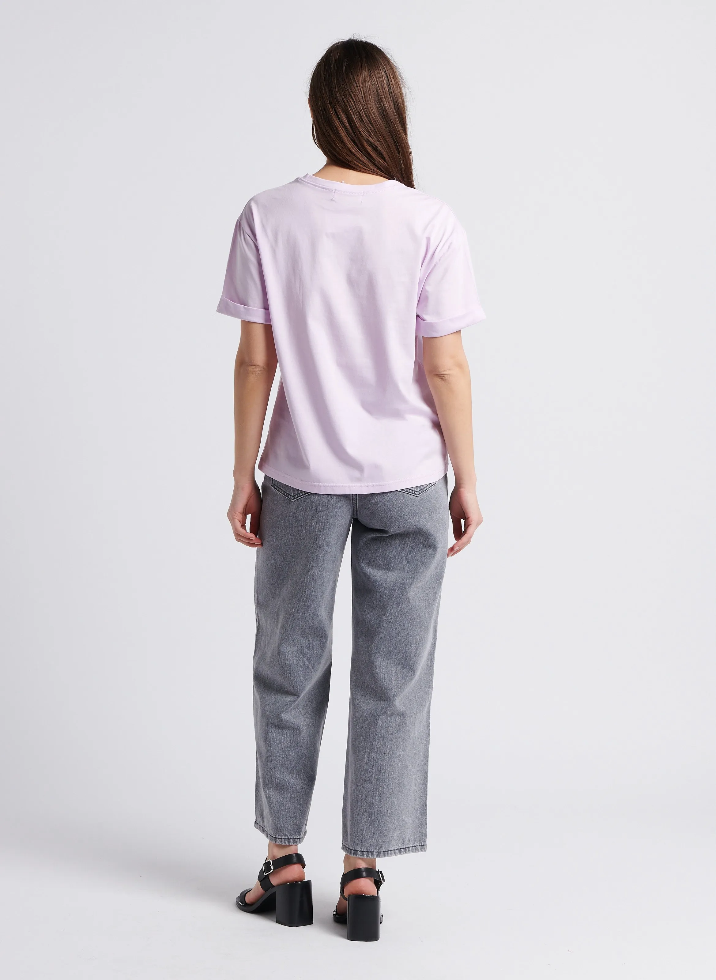 KARL MARC JOHN ADELLE  CAMISETA RECTA DE ALGODóN CON CUELLO REDONDO EN VIOLETA