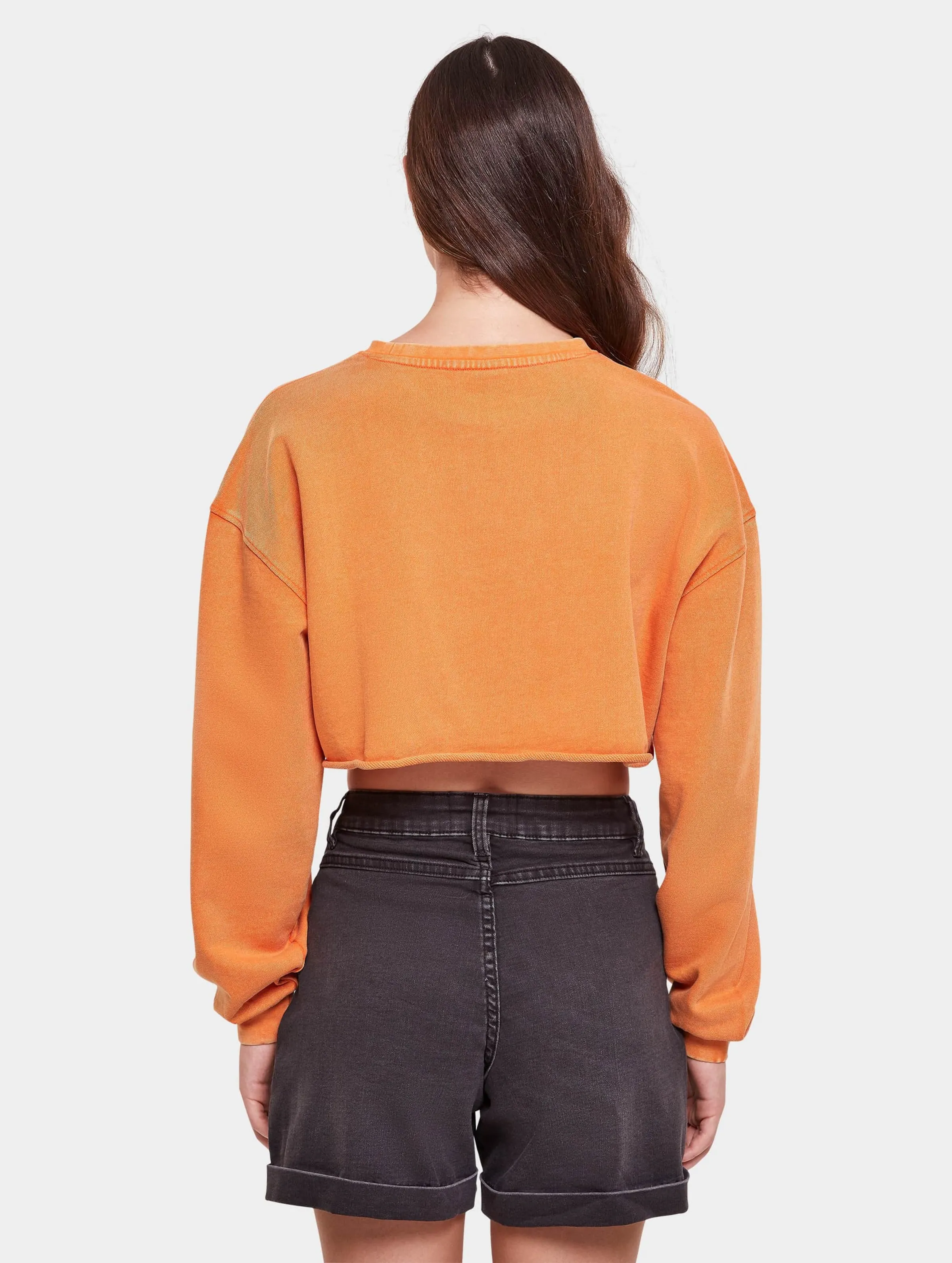Ladies Cropped Flower Embroidery Terry