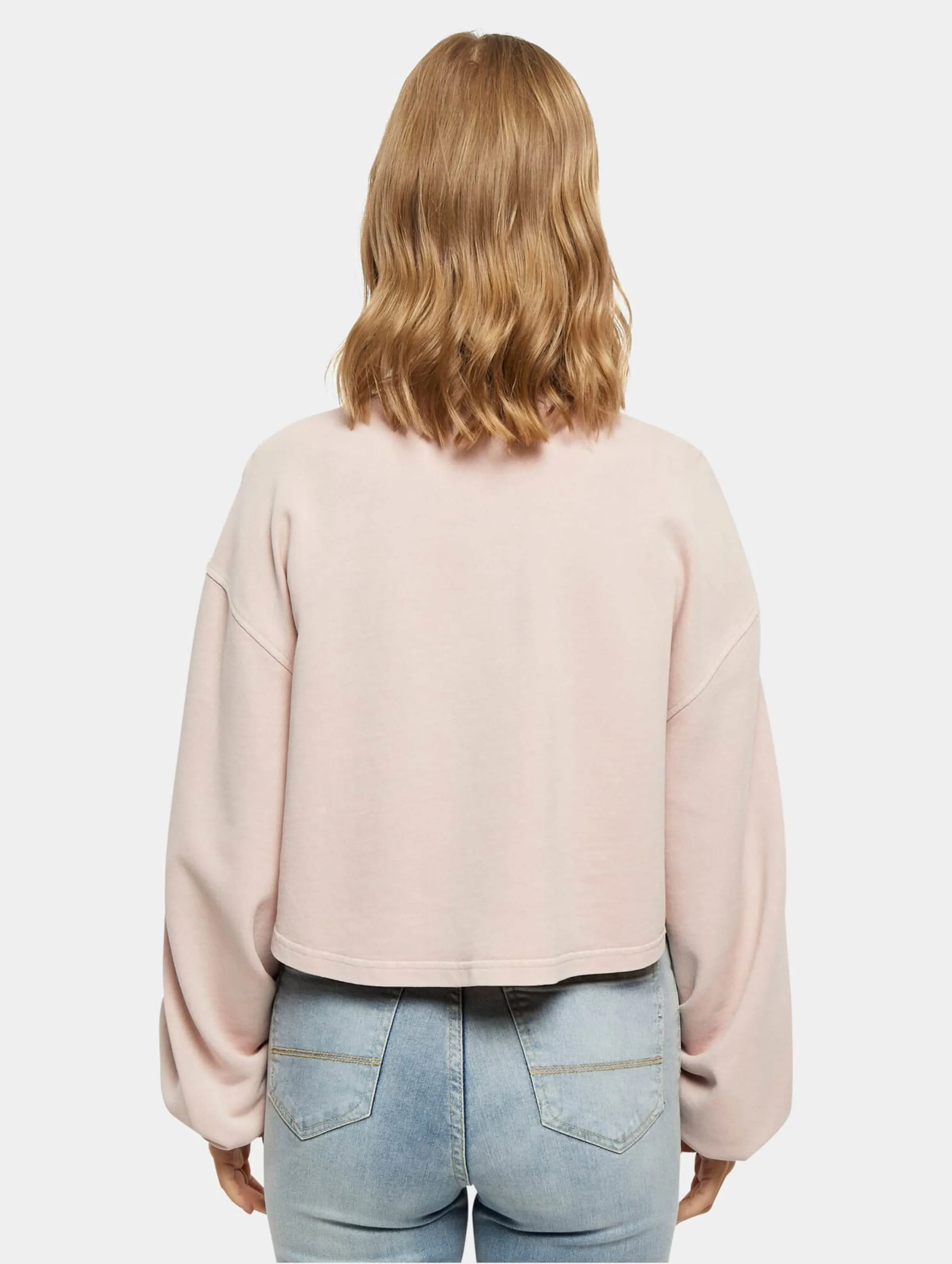 Ladies Cropped Small Embroidery Terry Crewneck