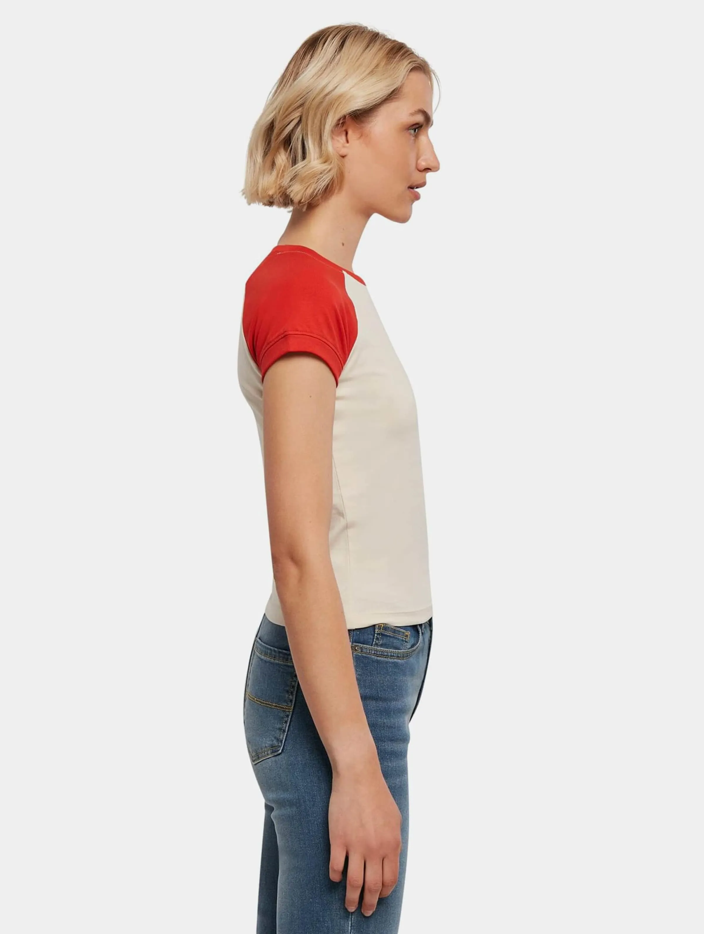 Ladies Organic Stretch Short Retro Baseball Tee