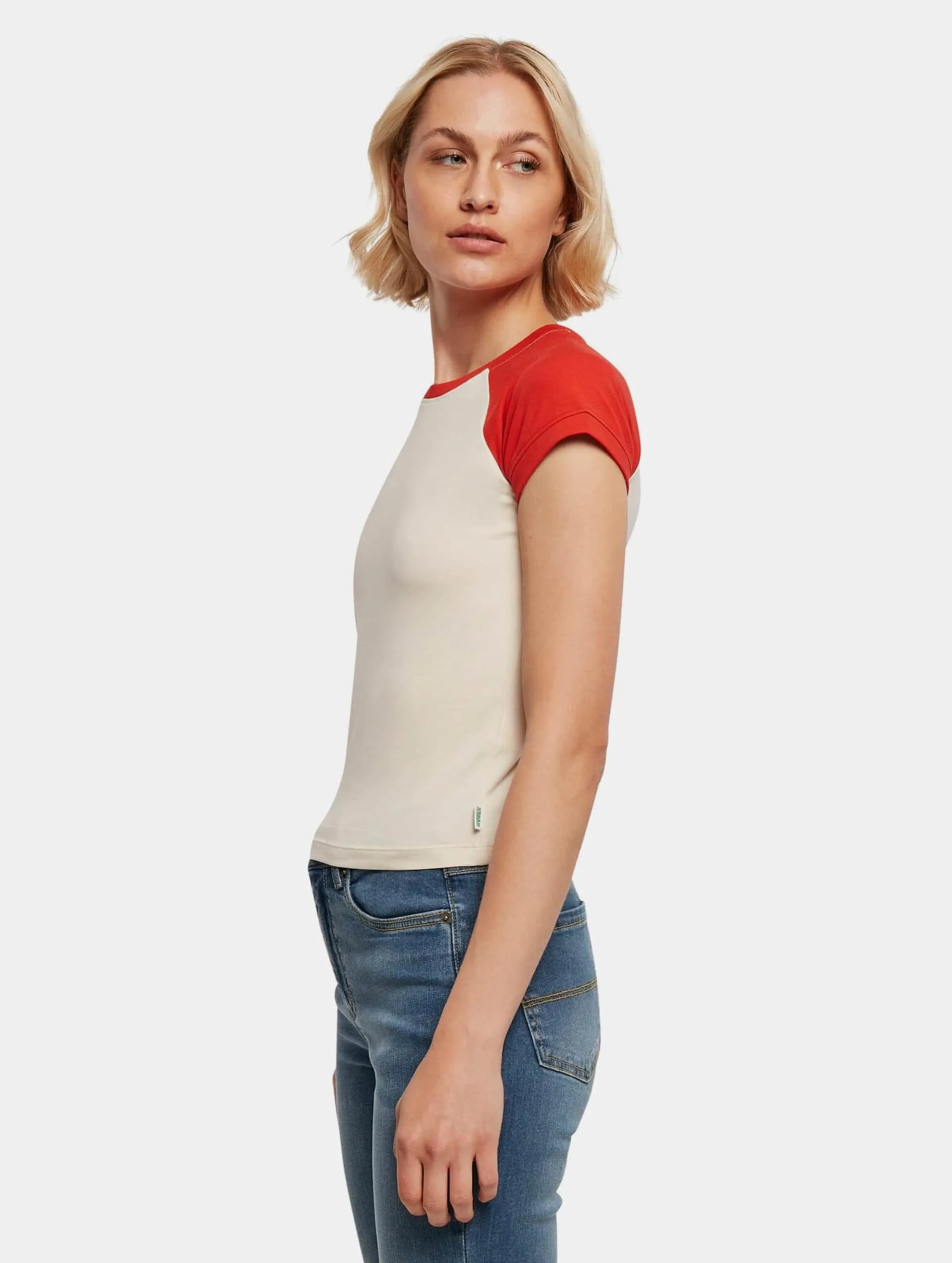 Ladies Organic Stretch Short Retro Baseball Tee