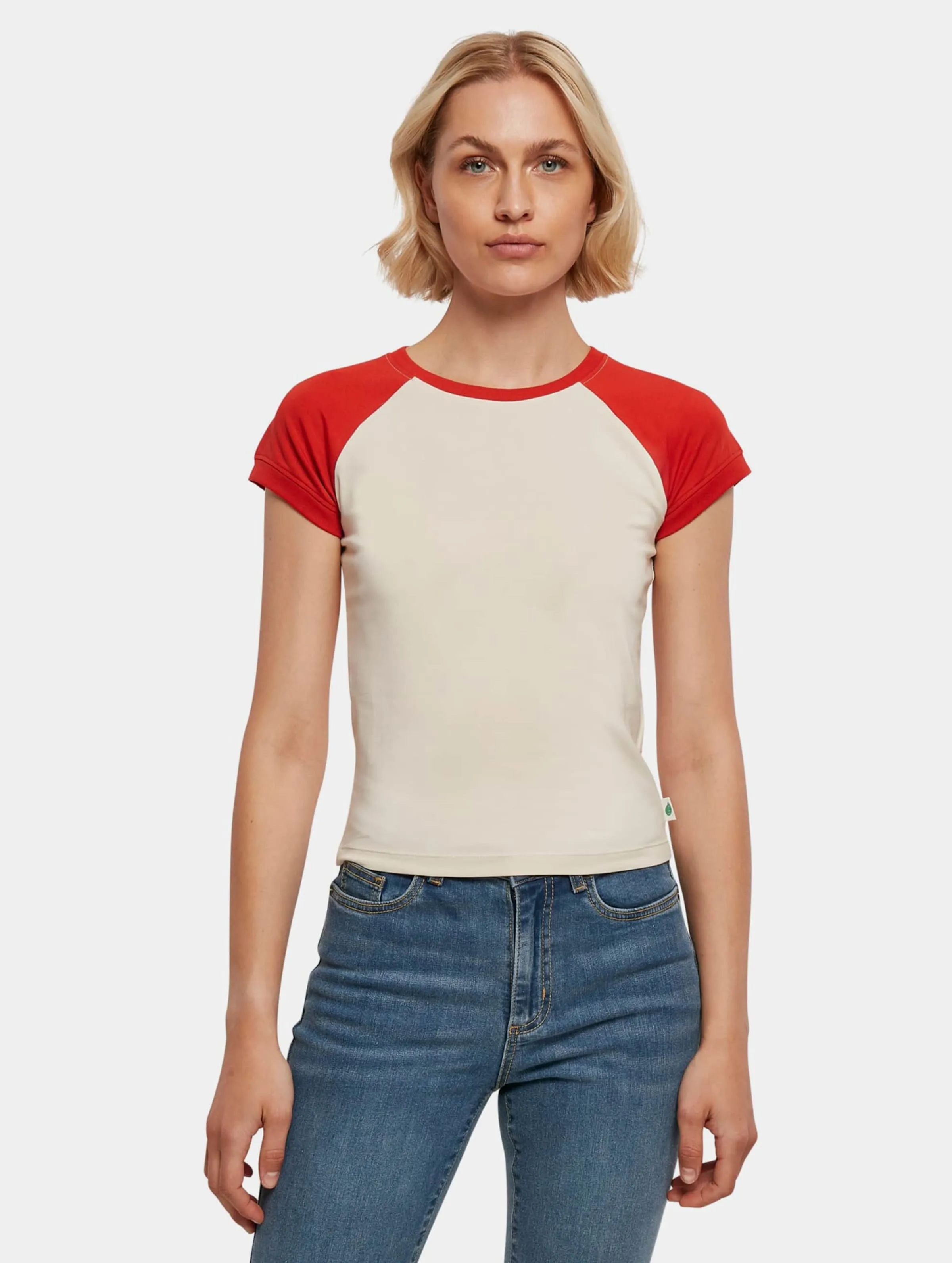 Ladies Organic Stretch Short Retro Baseball Tee