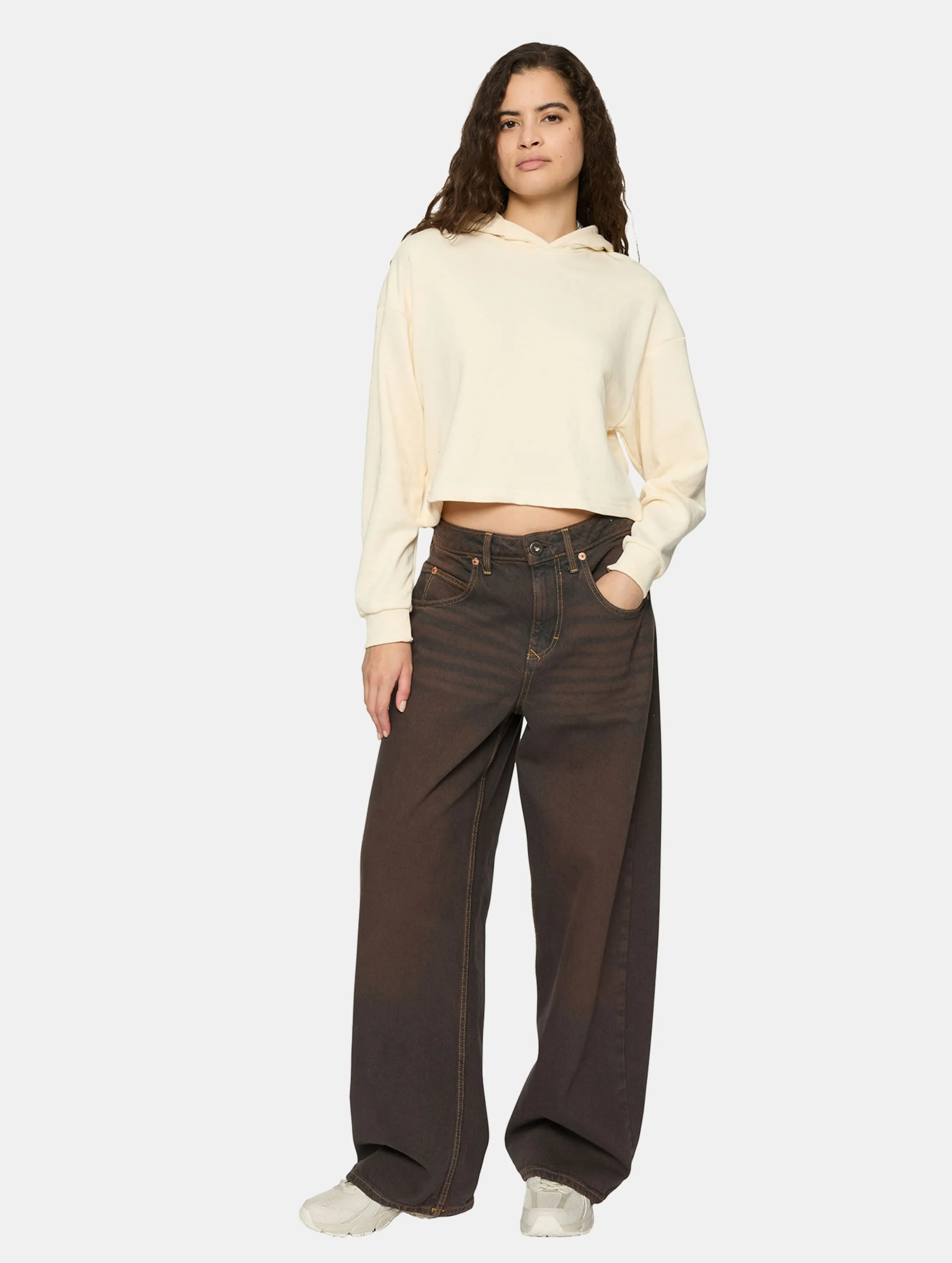 Ladies Oversized Cropped Light Terry