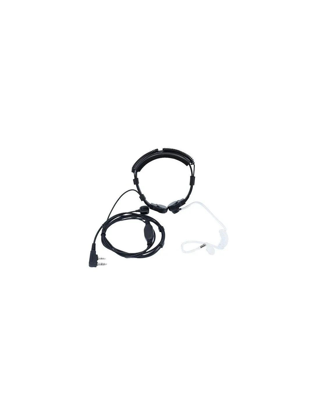 LARINGOFONO PTT CON AURICULAR NEUMATICO BAOFENG  KENWOOD 2 PIN