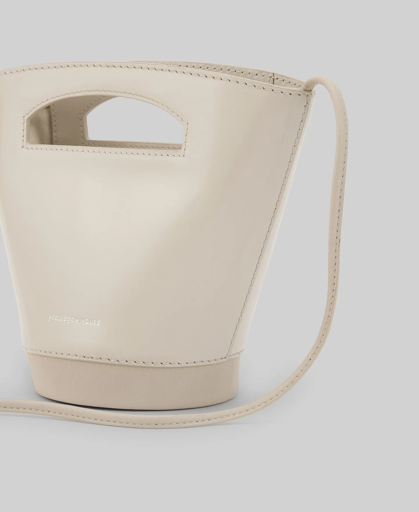 Leather mini basket bag woman