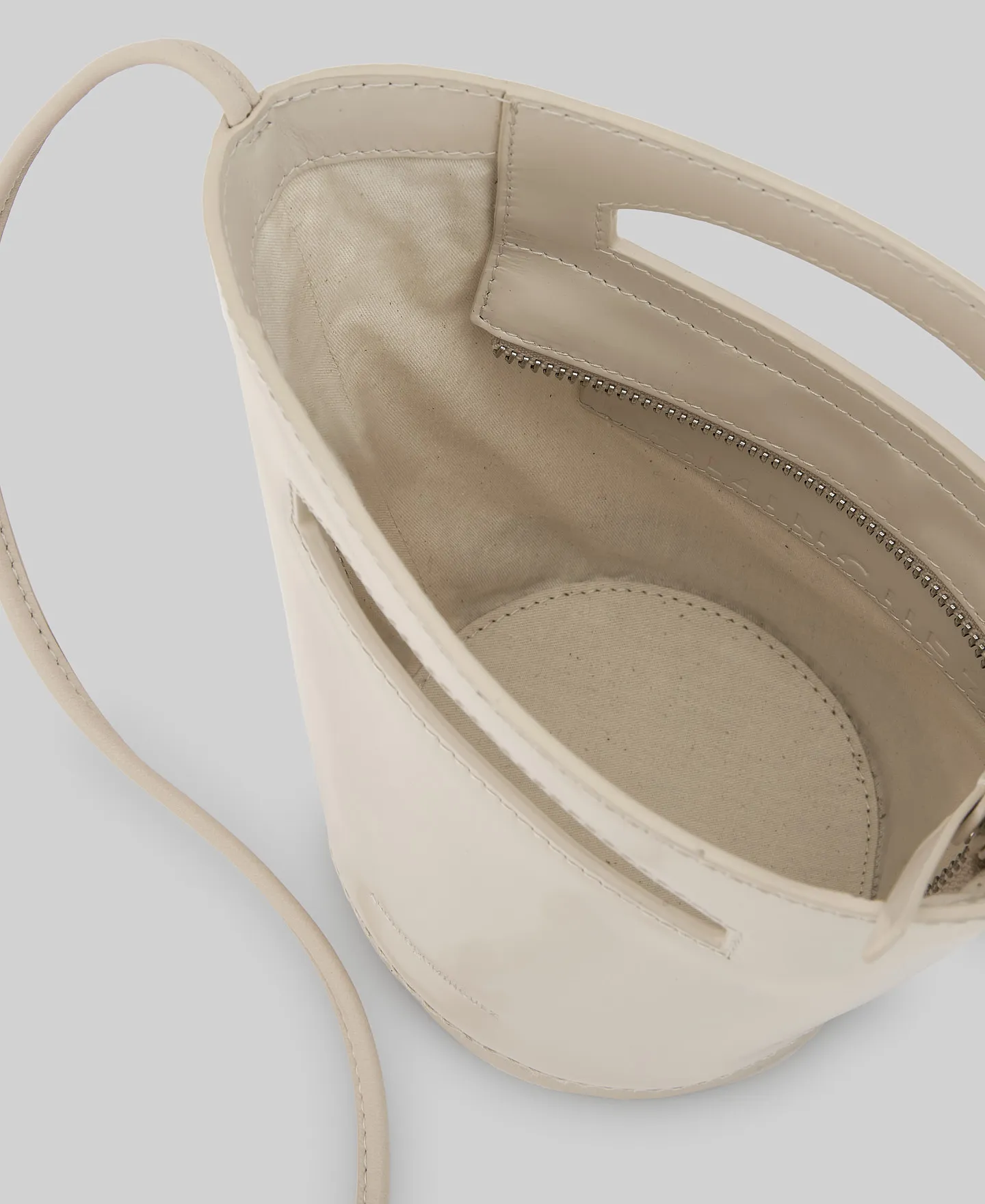 Leather mini basket bag woman
