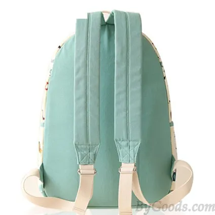 Leisure Zoo High School Rucksack Animal Paradise College Canvas Backpack 