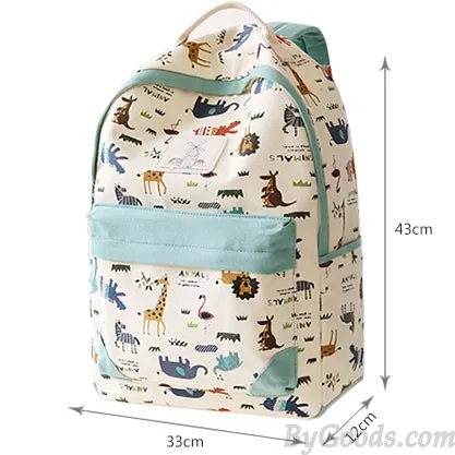 Leisure Zoo High School Rucksack Animal Paradise College Canvas Backpack 