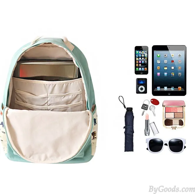 Leisure Zoo High School Rucksack Animal Paradise College Canvas Backpack 