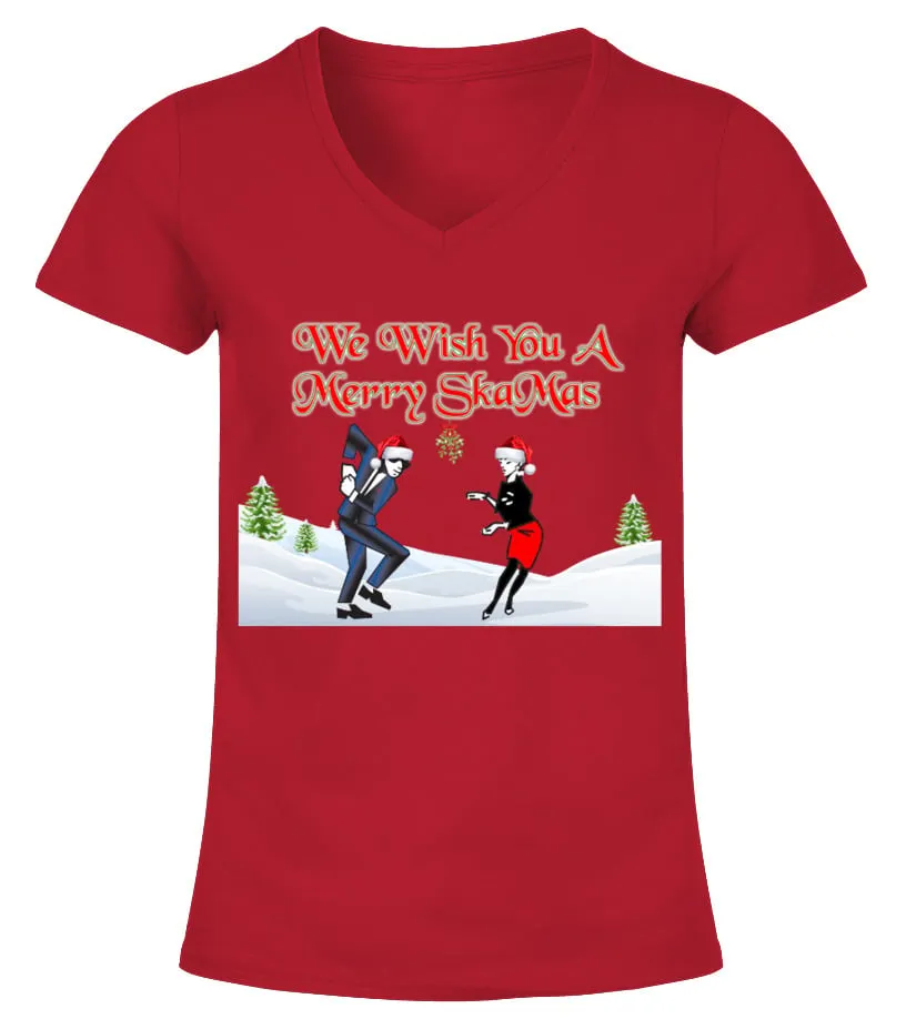 Limited Edition WE WISH YOU A MERRY SKAMAS Camiseta cuello pico Mujer