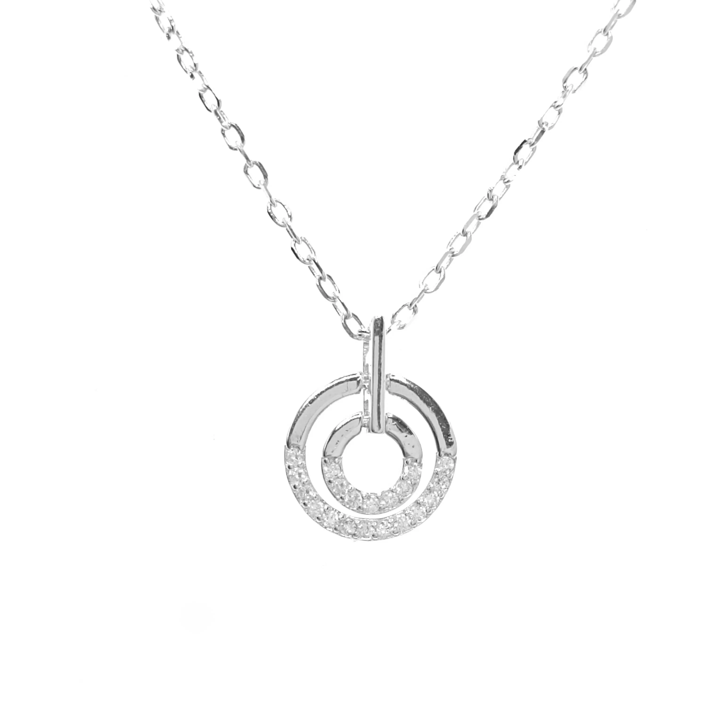 Mini colgante plata círculos