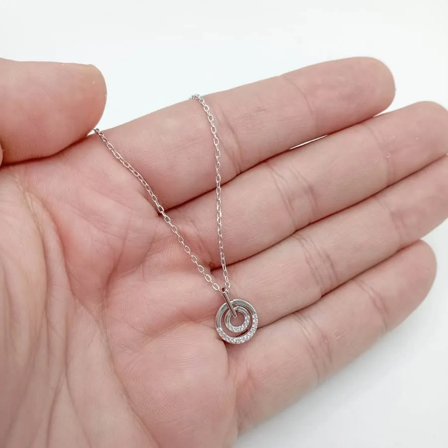 Mini colgante plata círculos