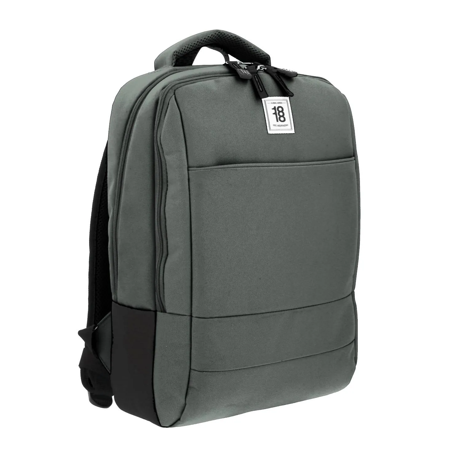 Mochila Grande 1818 Unisex Wynn Gris Con Porta Laptop De Hasta 15.