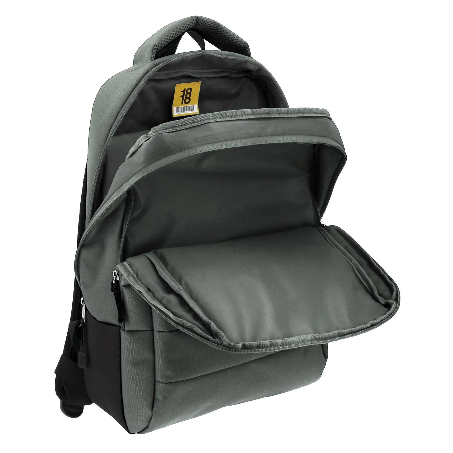 Mochila Grande 1818 Unisex Wynn Gris Con Porta Laptop De Hasta 15.