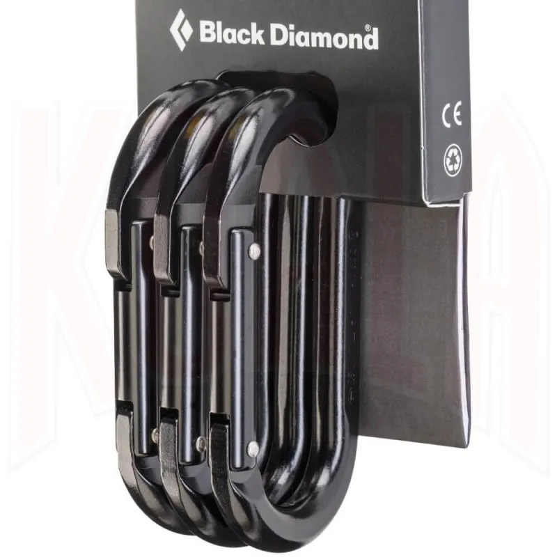 MOSQUETON ALUMINO OVAL KEYLOCK 3PACK BLACK DIAMOND