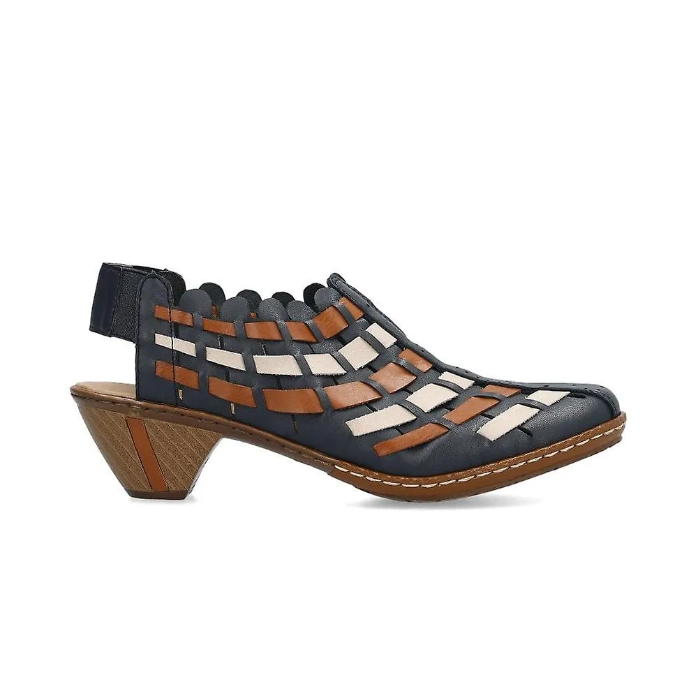 MUJER RIEKER 4677814 | SINA | AZUL/MARRóN | ZAPATOS DE VERANO SLING BACK PARA MUJER