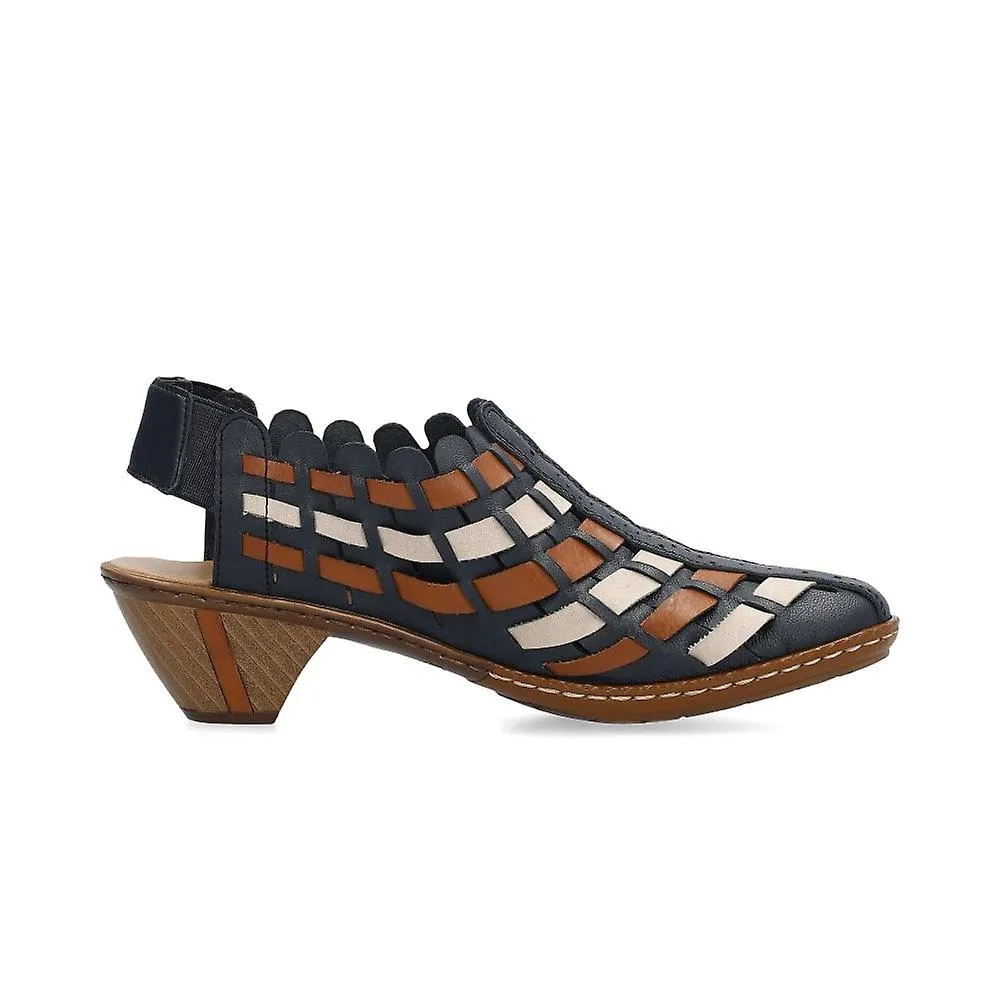 MUJER RIEKER 4677814 | SINA | AZUL/MARRóN | ZAPATOS DE VERANO SLING BACK PARA MUJER