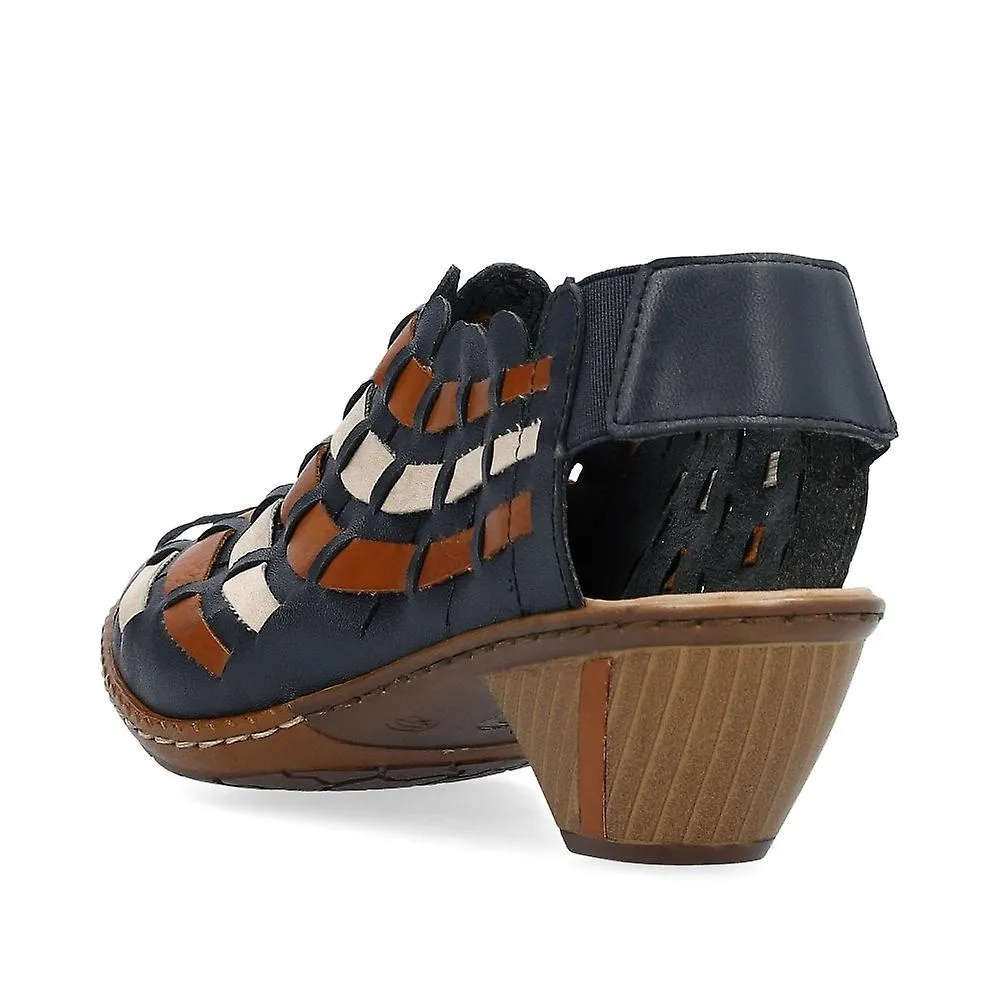 MUJER RIEKER 4677814 | SINA | AZUL/MARRóN | ZAPATOS DE VERANO SLING BACK PARA MUJER