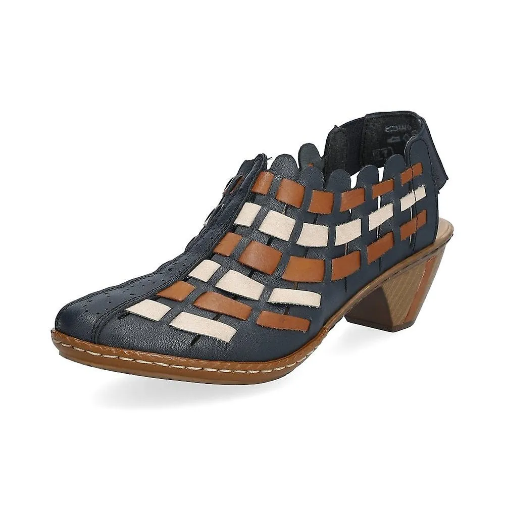 MUJER RIEKER 4677814 | SINA | AZUL/MARRóN | ZAPATOS DE VERANO SLING BACK PARA MUJER