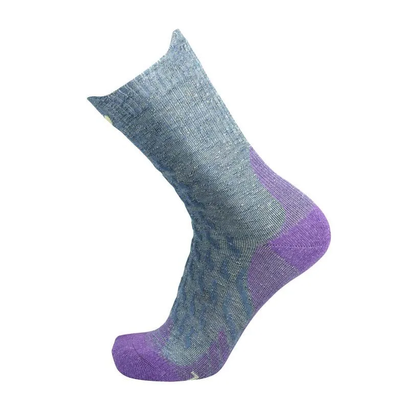 MUJERES THERMIC TREKKING ULTRACOOL LINEN CREW SOCKS (GERY / PURPLE)