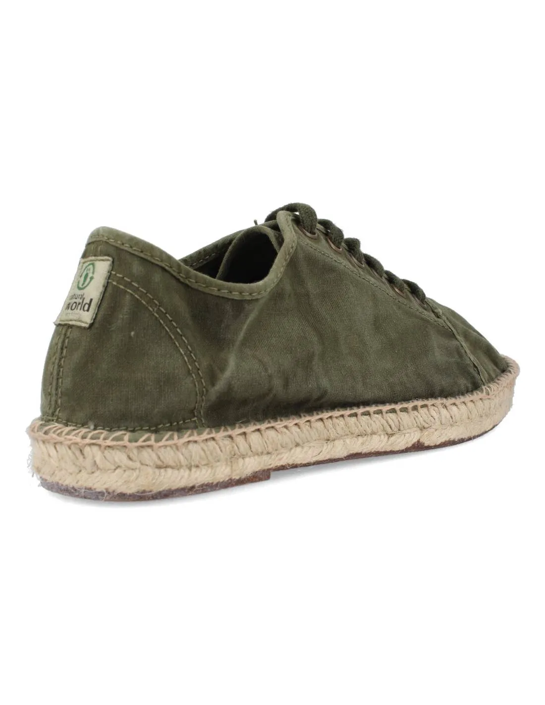 NATURAL WORLD  ZAPATILLA BASKET ESPARTO CORDONES KAKI