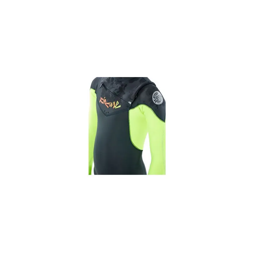 Neopreno Surf Niños Rip Curl Junior Dawn Patrol 5/3 MM Cremallera En Pecho Limón