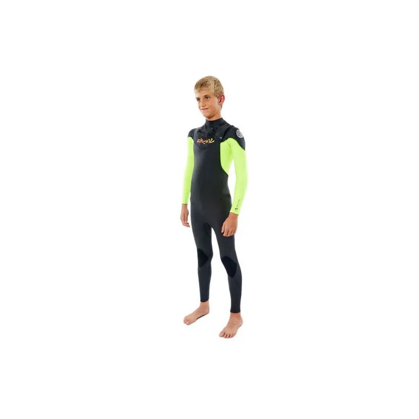 Neopreno Surf Niños Rip Curl Junior Dawn Patrol 5/3 MM Cremallera En Pecho Limón