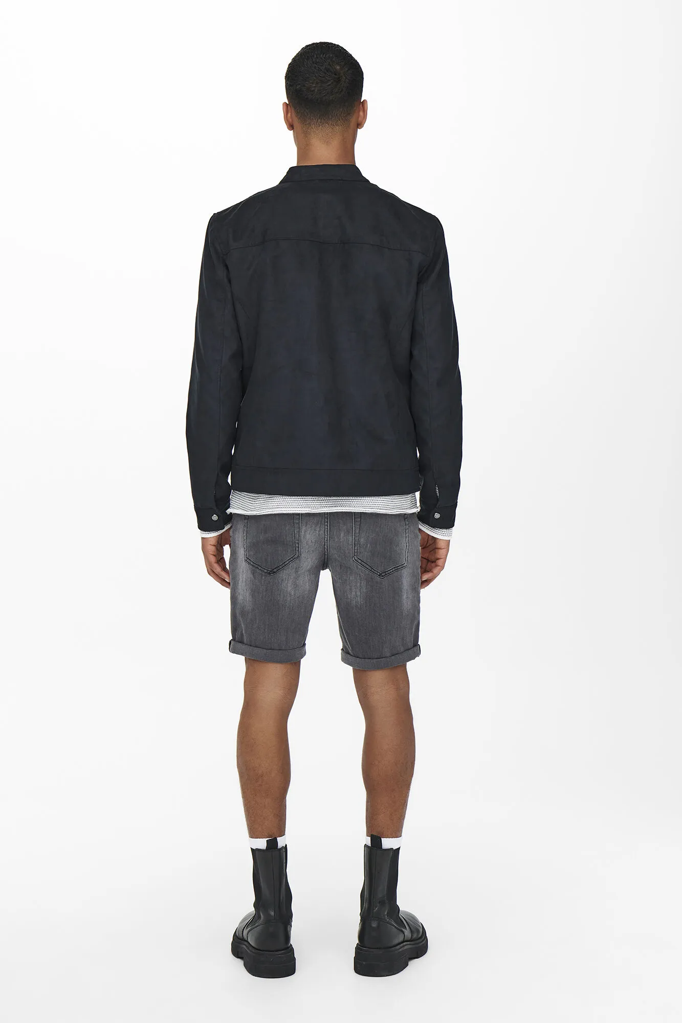 Only & Sons Chaqueta biker antelina