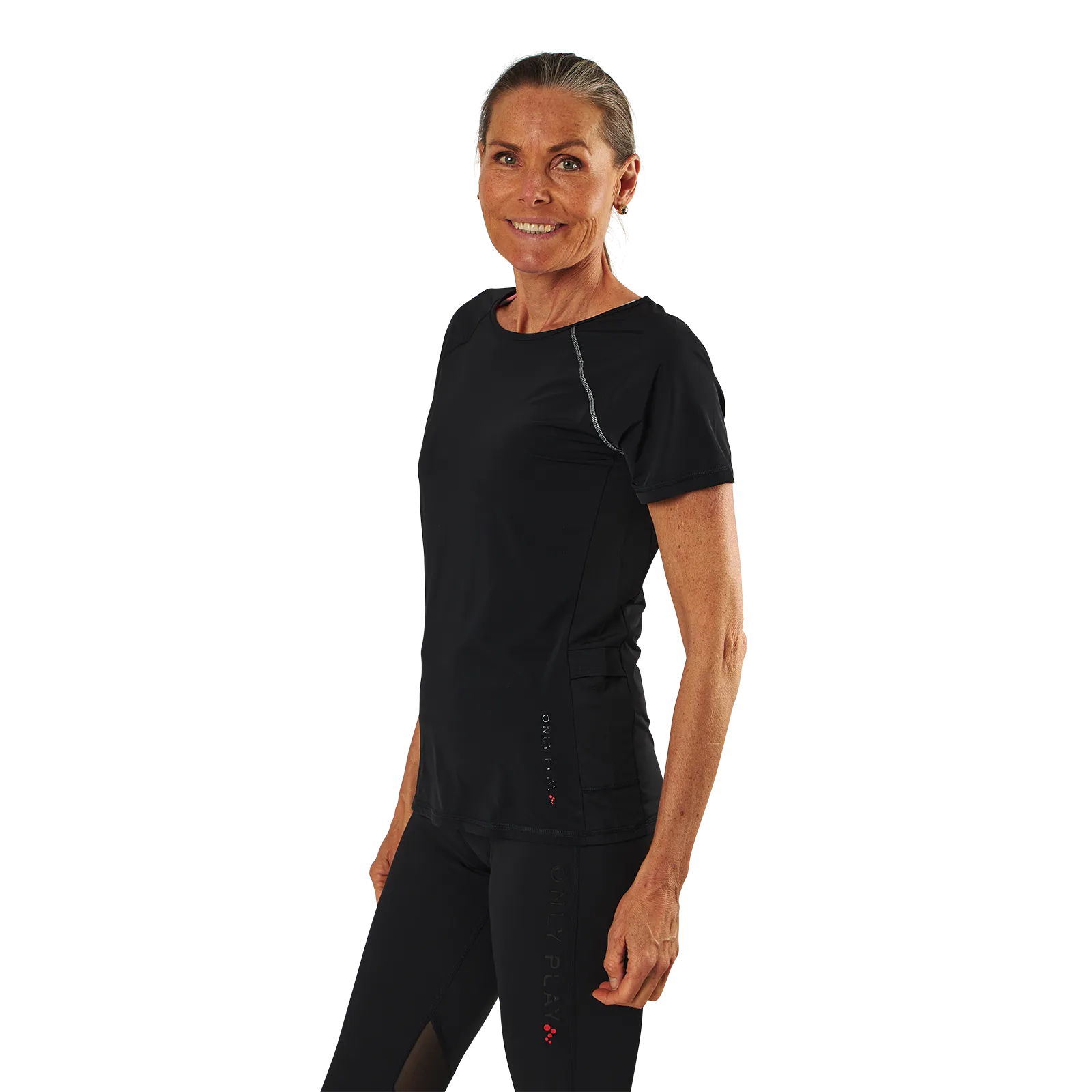 Only Play Performance Run  Ss Tee Black