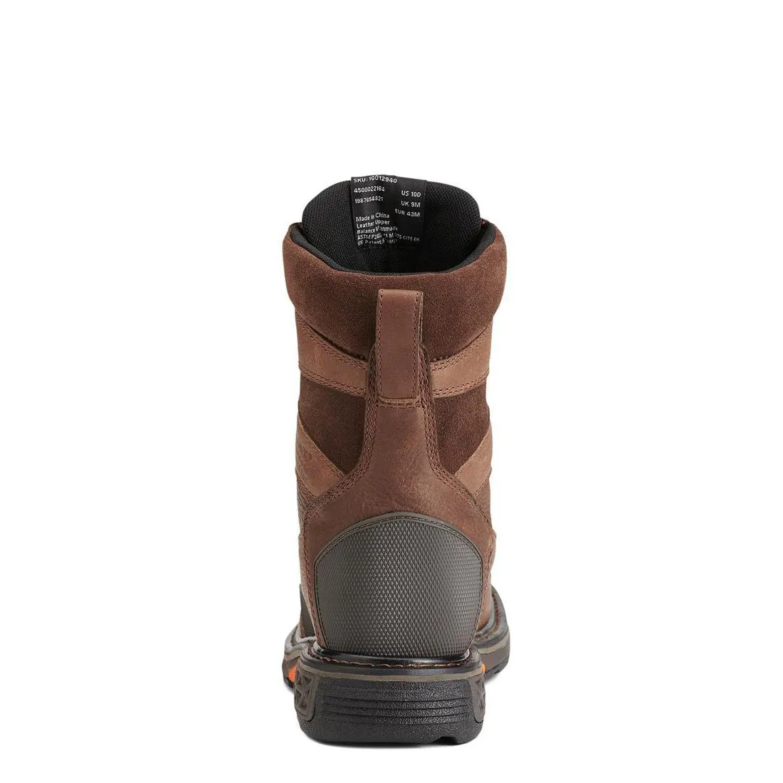 OVERDRIVE 8 INCH COMPOSITETOE WATERPROOF WIDE SQUARE TOE WORK BOOT CHESTNUT BROWN