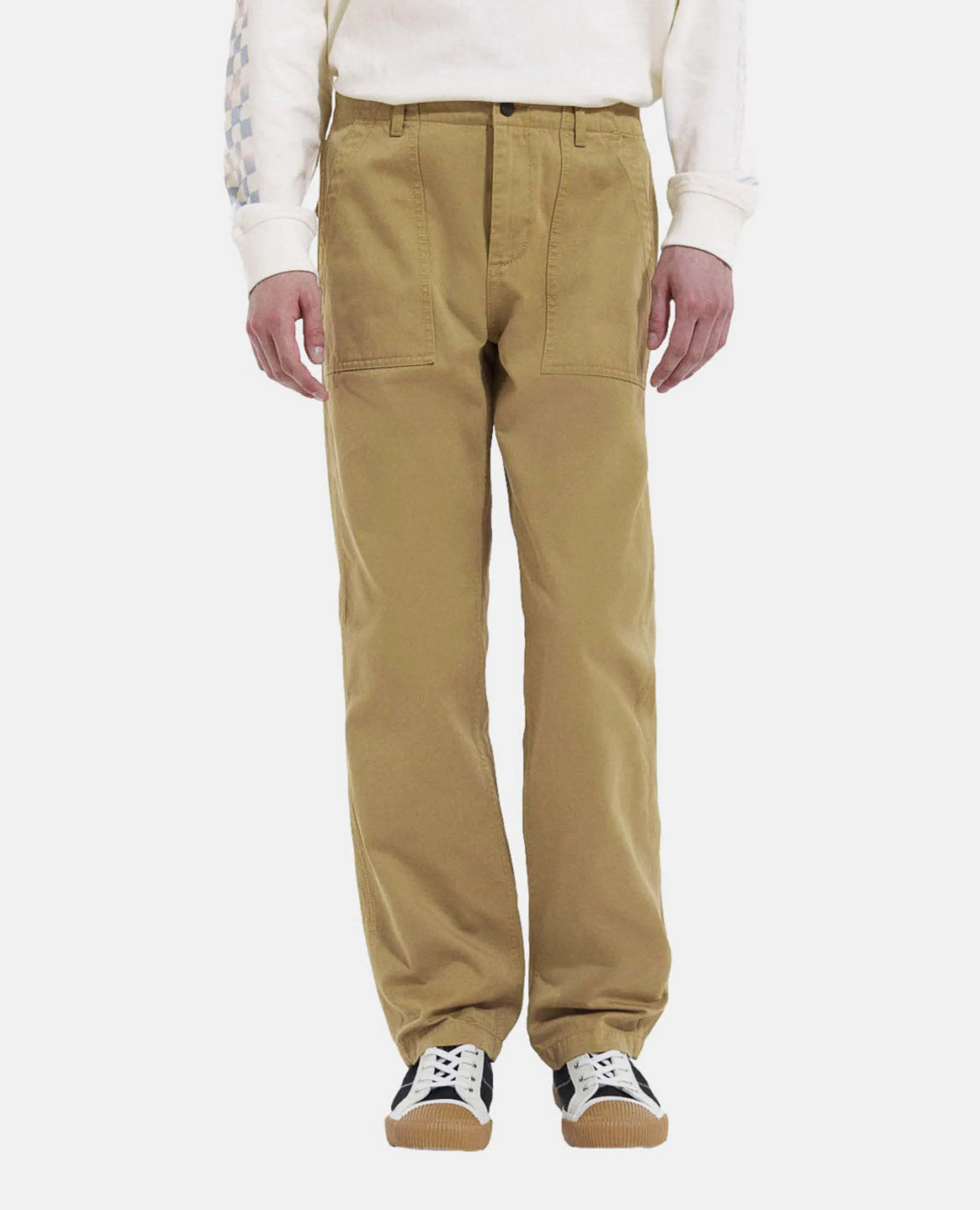 Pantalón chino algodón caqui bolsillos
