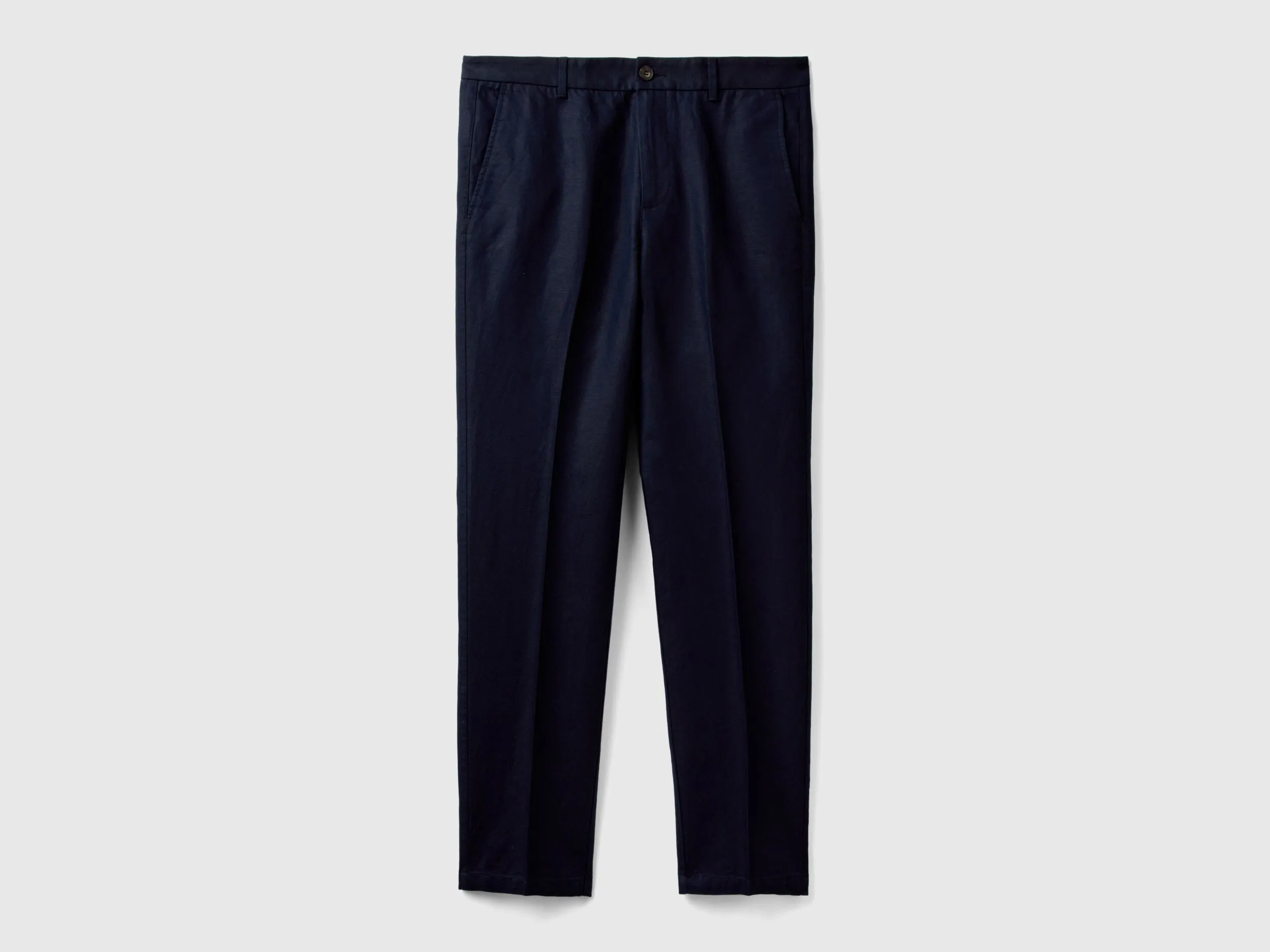 Pantalones chinos rectos de lino mixto