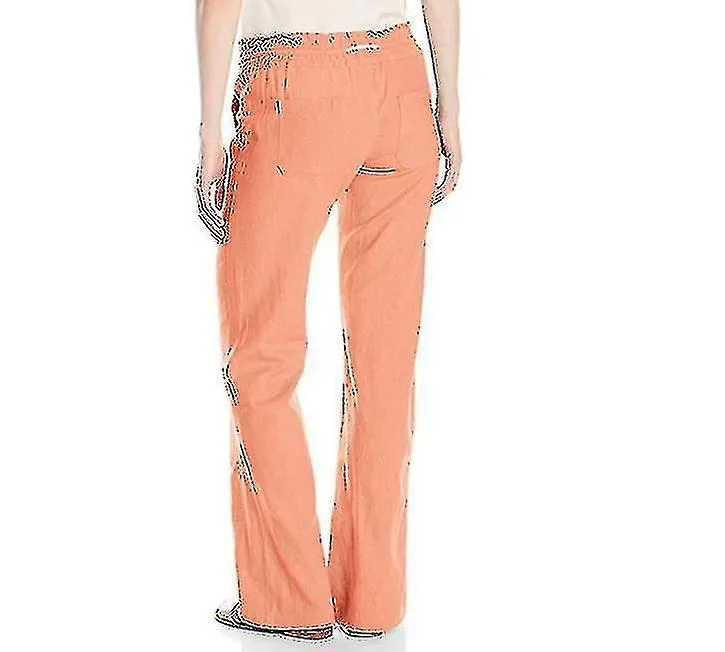 Pantalones de lino de algodón para mujer Pantalón de playa