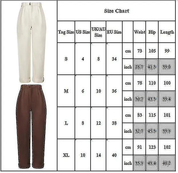 Pantalones de pana sólidos de cintura alta para mujer con bolsillos pantalones holgados de pierna recta
