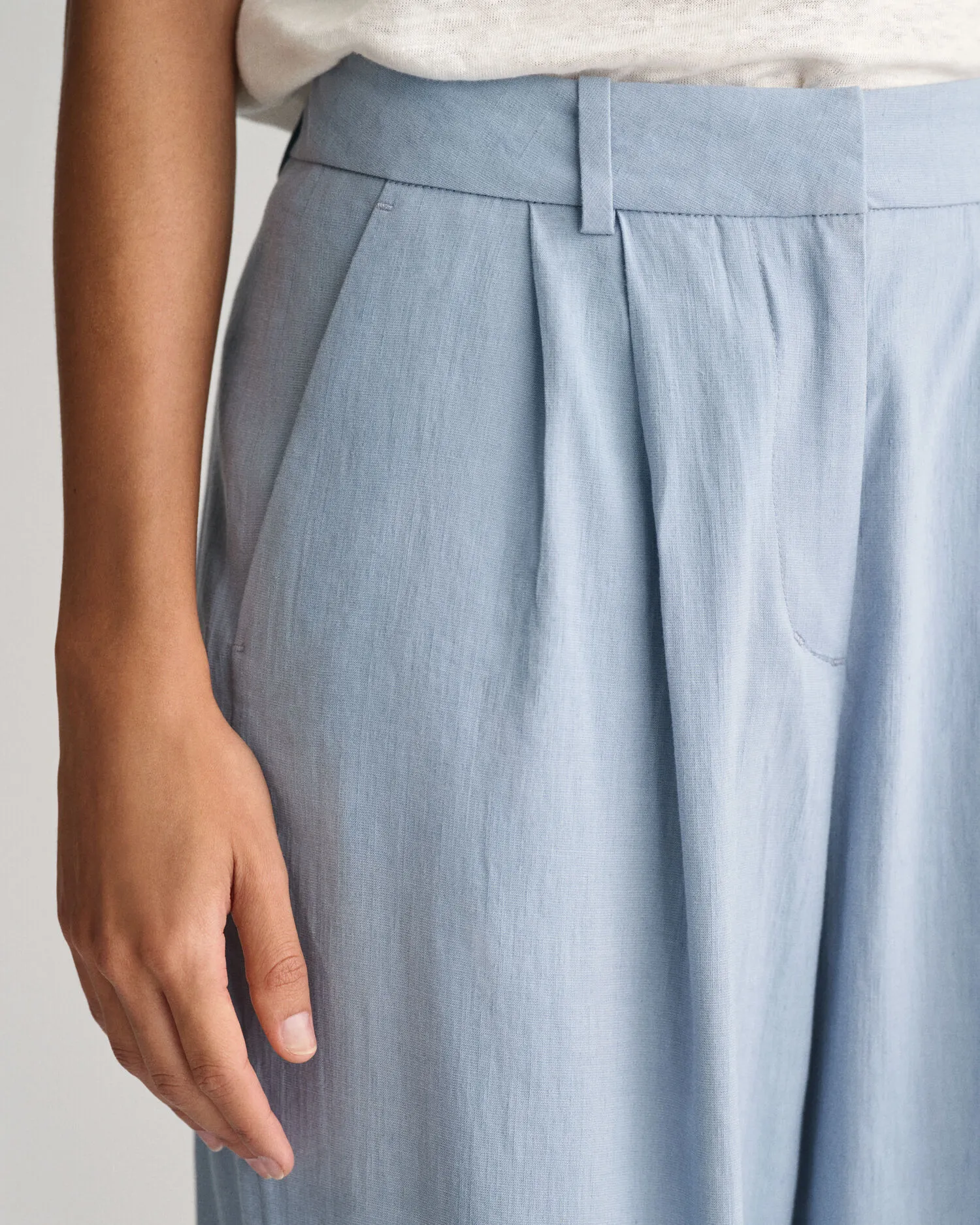 Pantalones de vestir Regular Fit en lino elástico