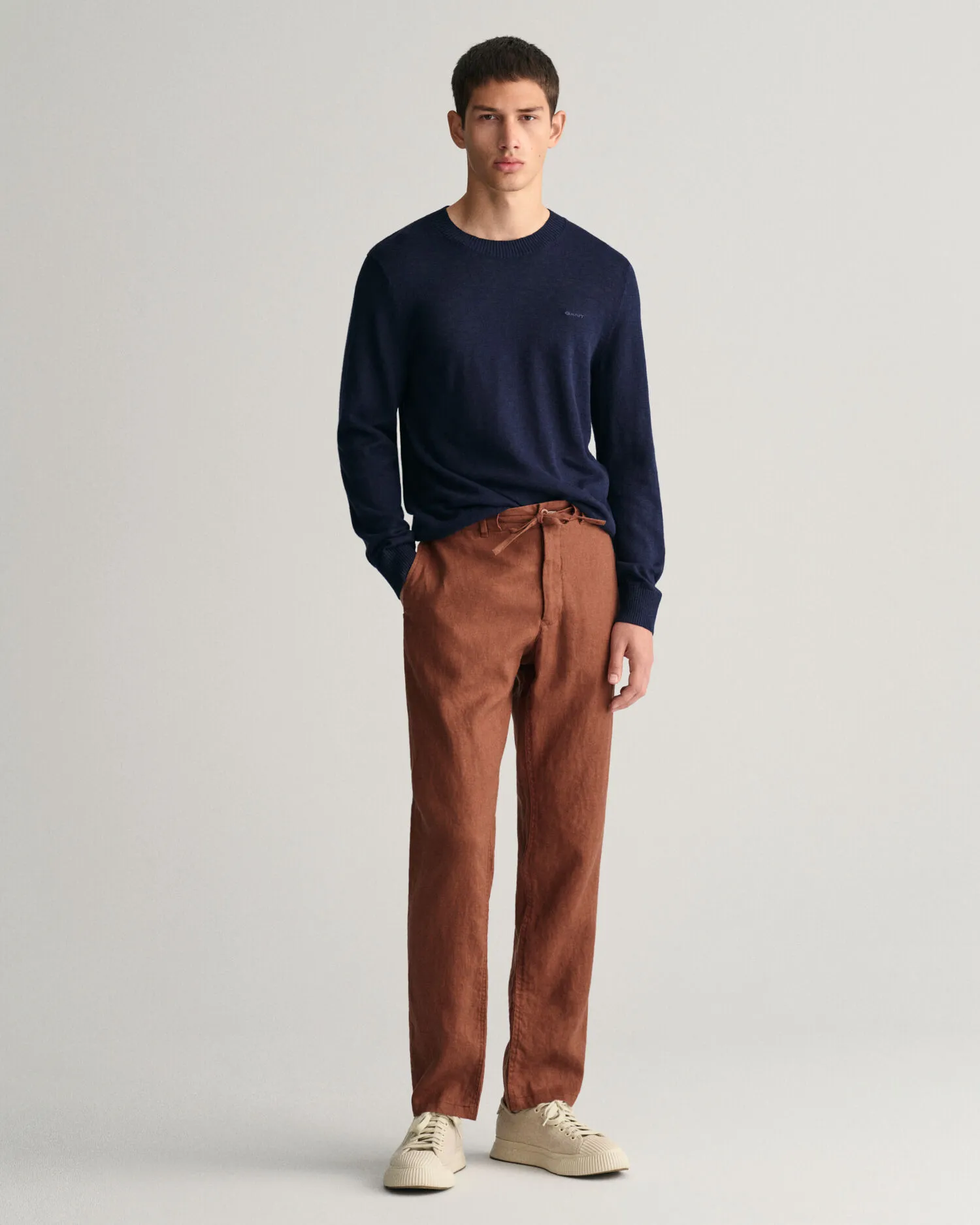 Pantalones Relaxed Fit de lino con cordón ajustable