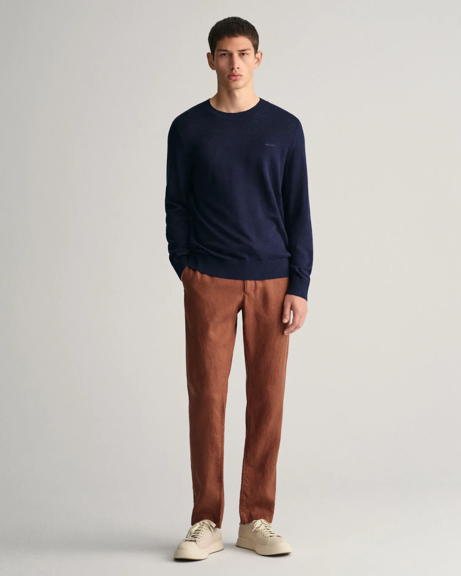 Pantalones Relaxed Fit de lino con cordón ajustable