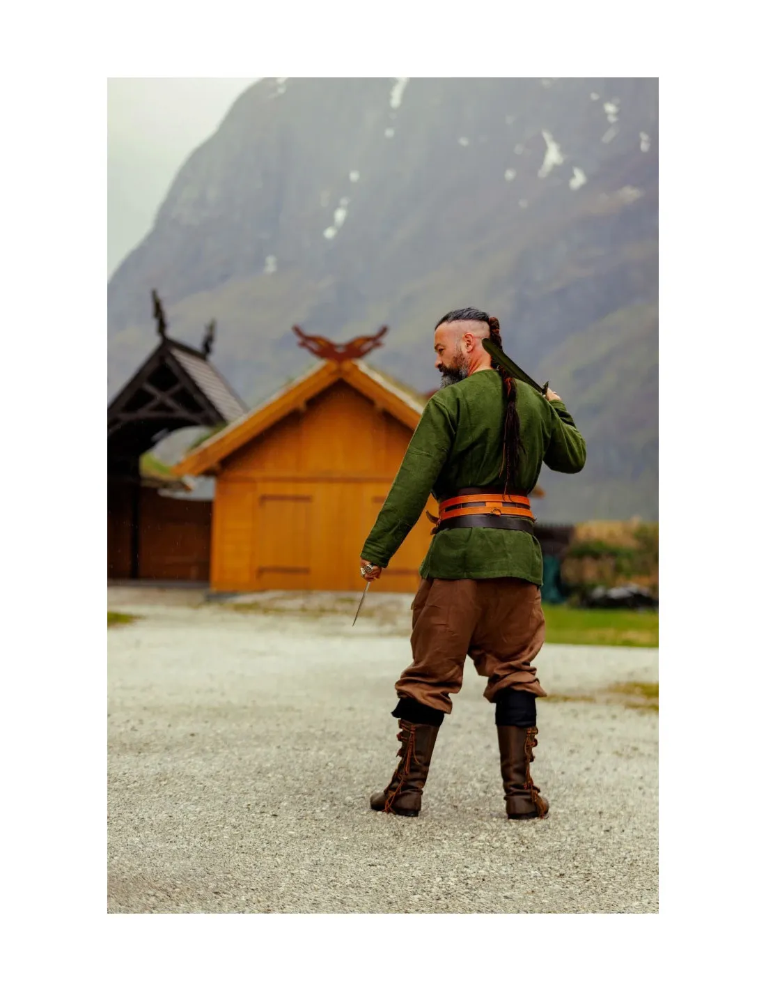 Pantalones vikingos lino Wodan, marrón