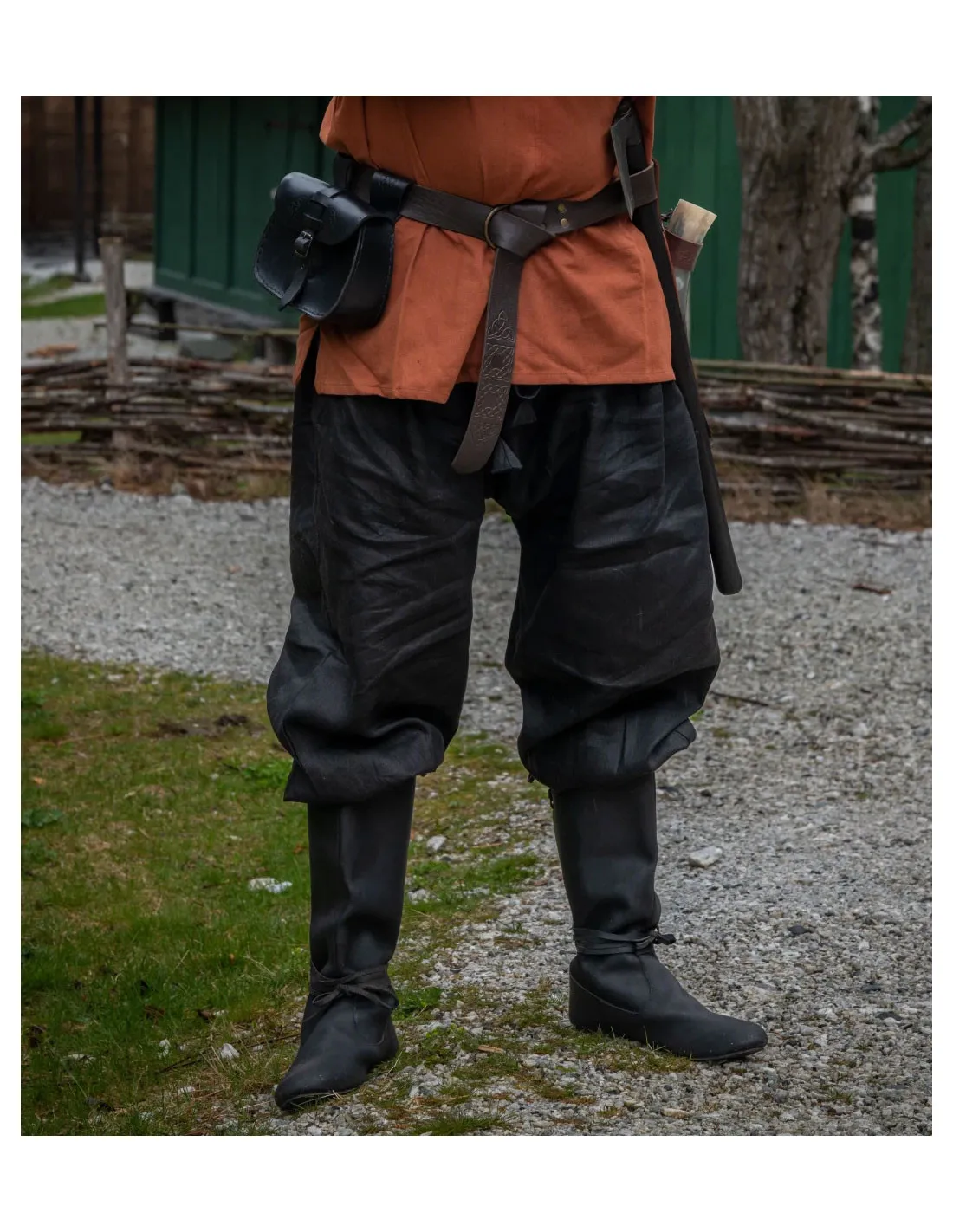 Pantalones vikingos lino Wodan, negro