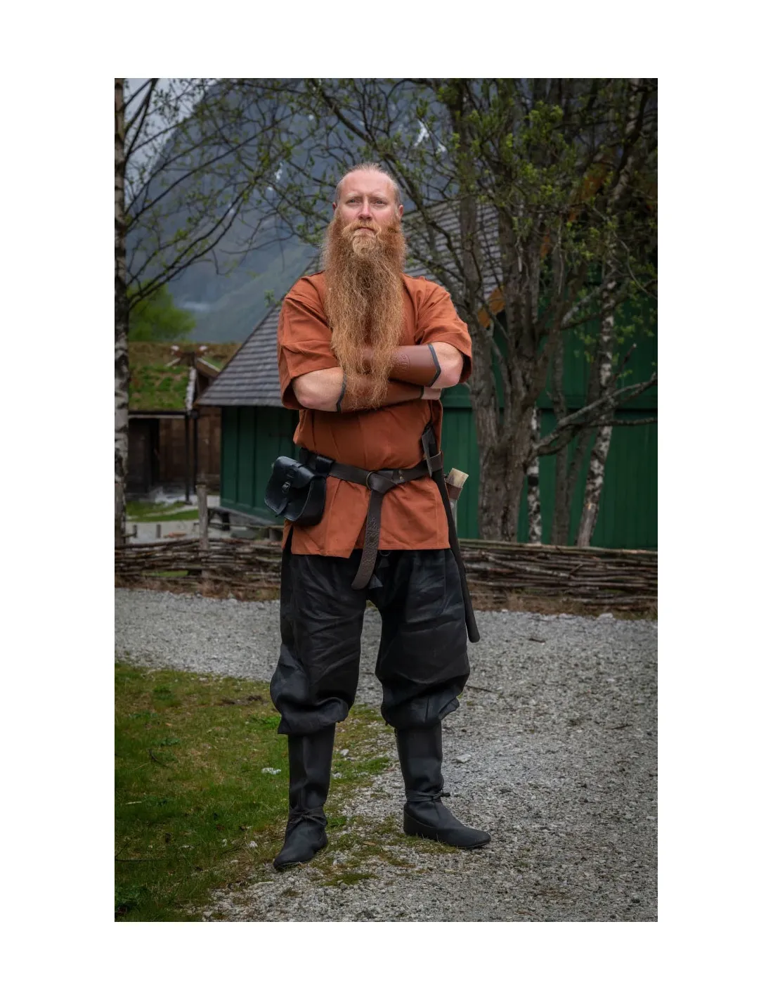 Pantalones vikingos lino Wodan, negro
