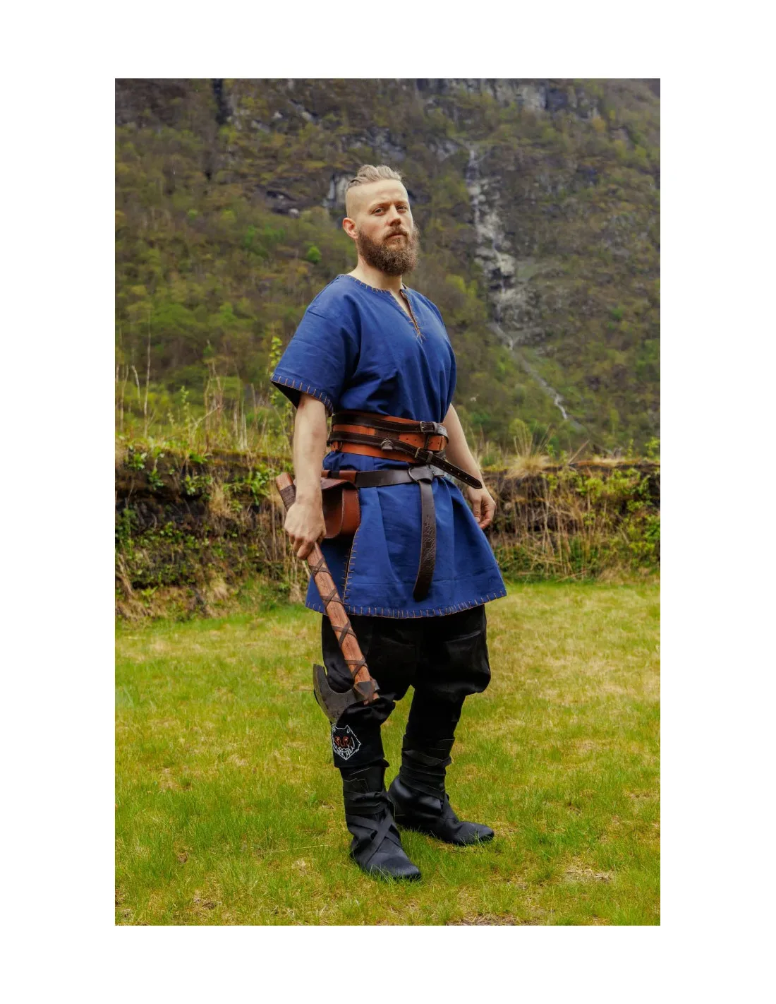 Pantalones vikingos lino Wodan, negro