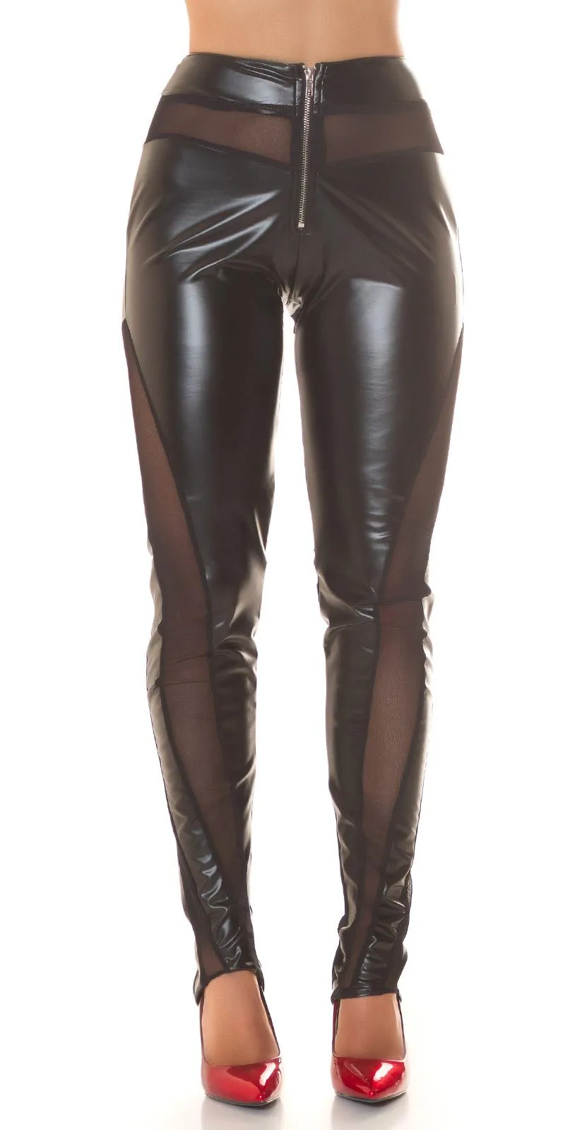 Pantalón con Inserciones de malla negro