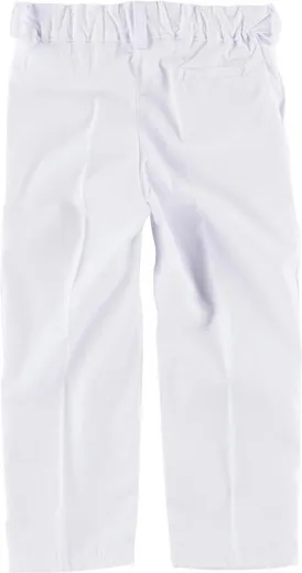 Pantalón de niño cintura elástica dos bolsos laterales Blanco