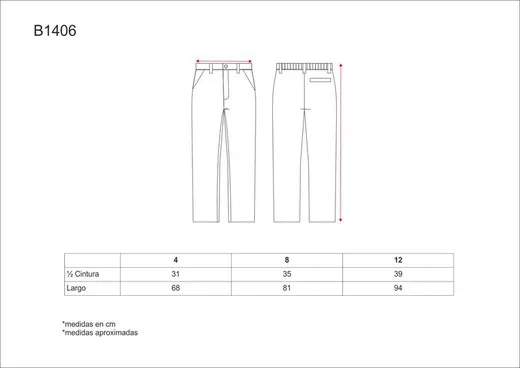 Pantalón de niño cintura elástica dos bolsos laterales Blanco