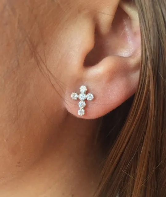 Pendientes Cruz Circonitas